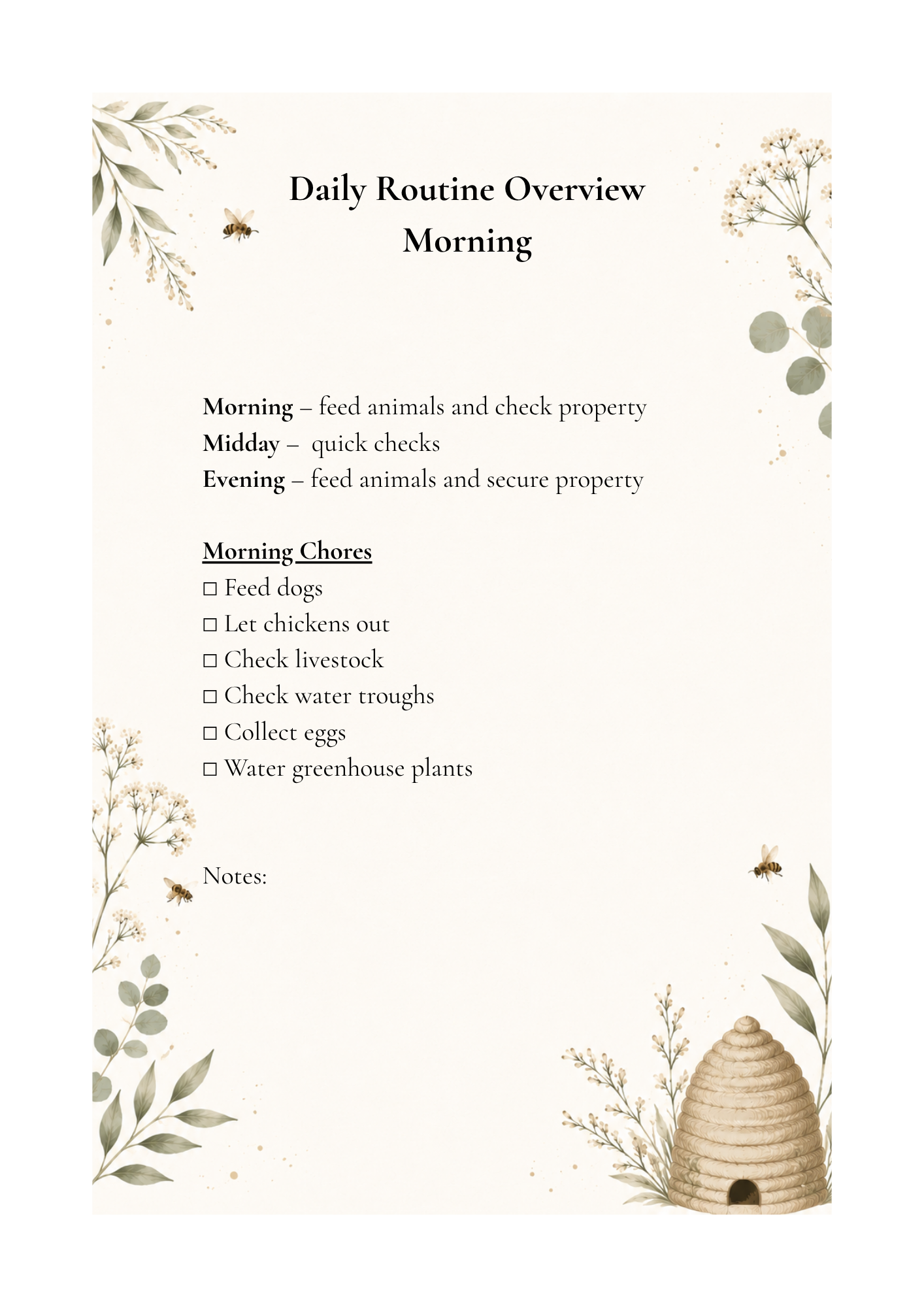 Lifestyle Block House Sitter Book