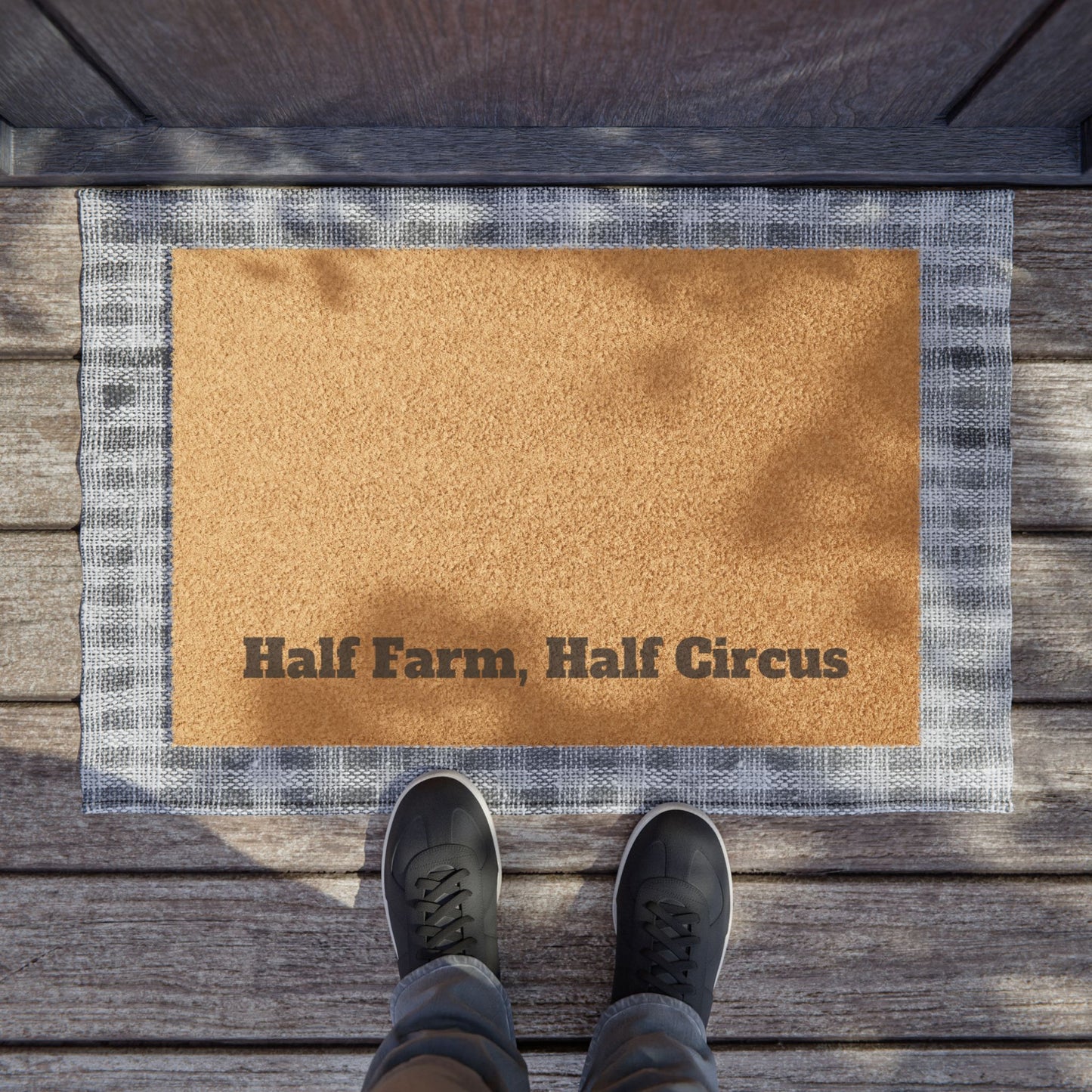 Doormat — "Half Farm, Half Circus" Coir Welcome Mat