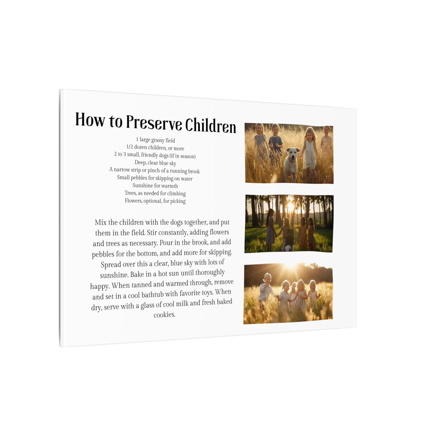 How to Preserve Children Canvas Wall Art — Whimsical Family Quote Print