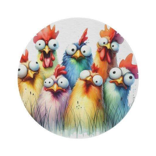 Funny Chickens Round Rug
