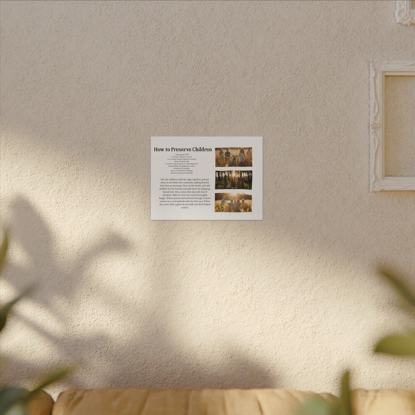 How to Preserve Children Canvas Wall Art — Whimsical Family Quote Print