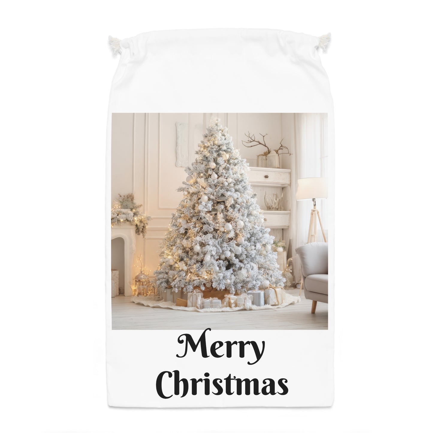 Copy of Santa Christmas Gift Sack - Vintage Santa Claus Drawstring Present Bag