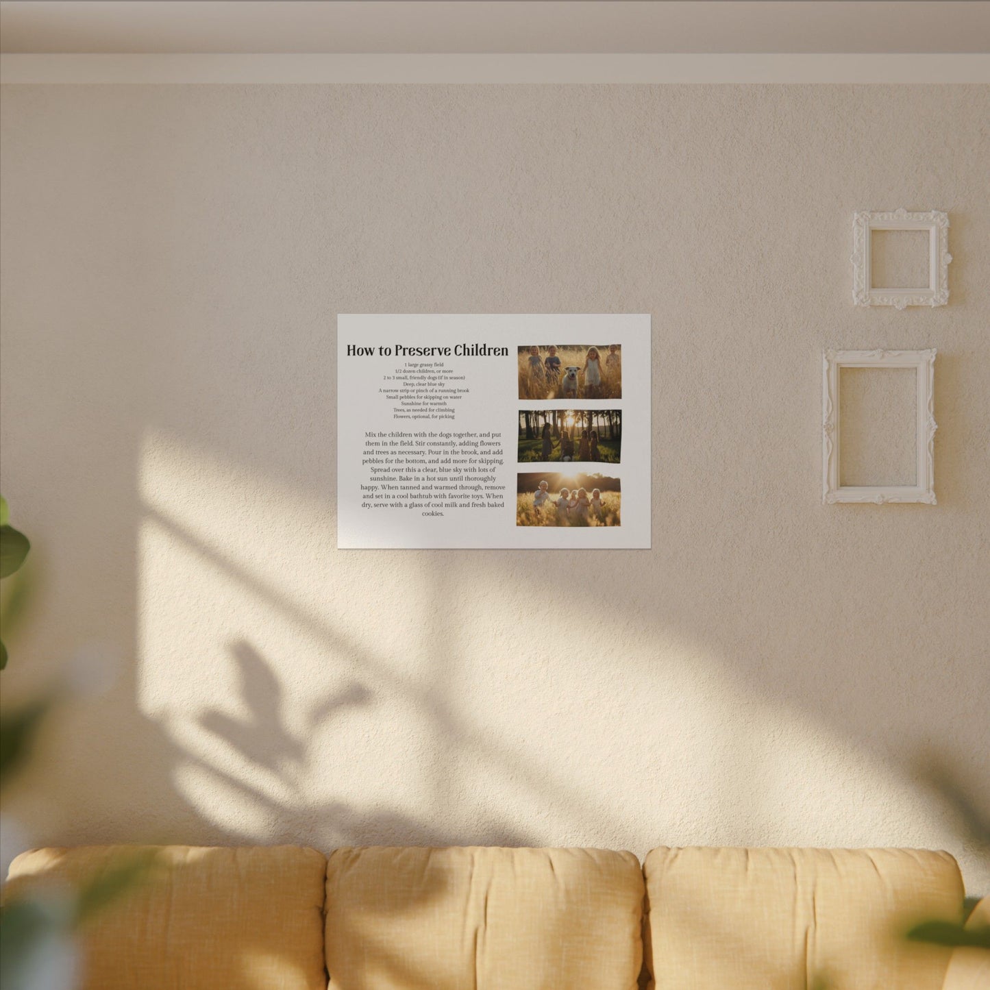 How to Preserve Children Canvas Wall Art — Whimsical Family Quote Print