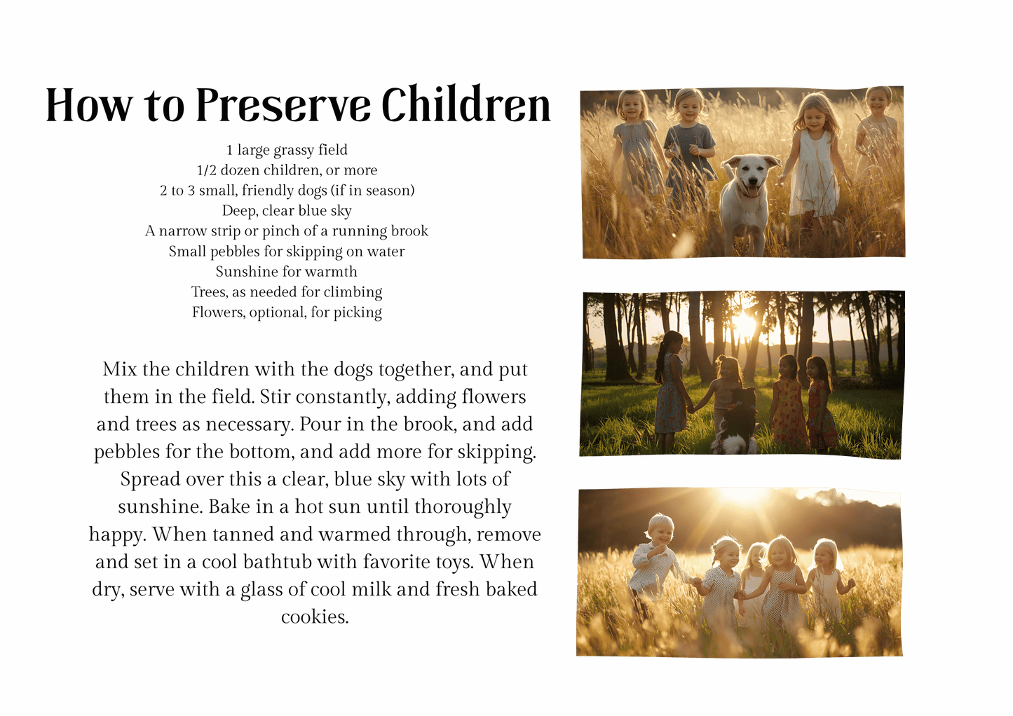 How to Preserve Children Canvas Wall Art — Whimsical Family Quote Print