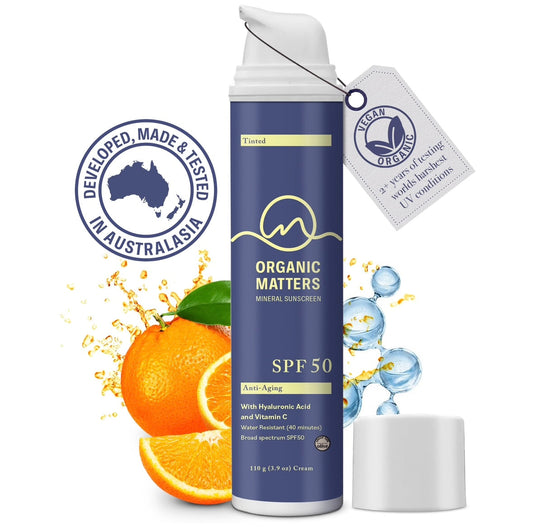 Organic Matters Mineral SPF50 with Hyaluronic Acid + Vitamin C - 100g
